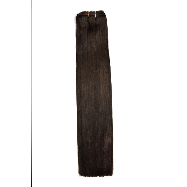 cliphair Remy Royale Double Drawn  Human Hair Weft Weave  Extensions - Darkest Brown (#2), 14" (120g)
