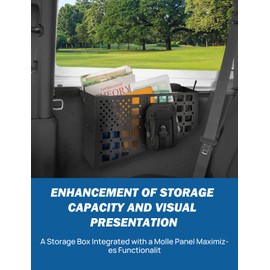 JOYTUTUS Rear Seat Storage Bins for Wrangler JL 2 Door, Wrangler Wheel Well Storage Boxes Molle Panel Metal Organizer Interior Accessories 2Pcs