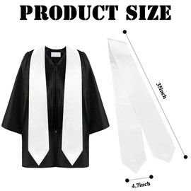 UnslQonds White Graduation Stole Class of 2025, Custom Stoles for Graduation 2025 Grad Stole Black Graduation Sash 2025 First Generation Graduation Stole Accessories Sublimation Decorations