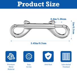 30 PCS 3.5 Inch Double Ended Bolt Snap Hooks, Heavy Duty Zinc Alloy Trigger Clips with 110 LB Capacity for Dog Leash, Keychain, Horse Bucket, Hammock & Outdoor Use