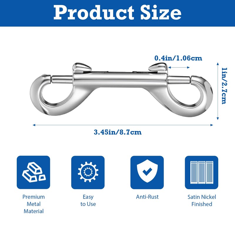30 PCS 3.5 Inch Double Ended Bolt Snap Hooks, Heavy
