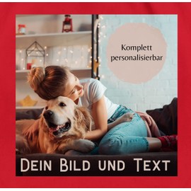 Geschenk mit Namen personalisiert by Shirtracer - Gym Bag Backpack - Own - Photo Picture Gift I Your Picture and Text, 08 Red, Unit size