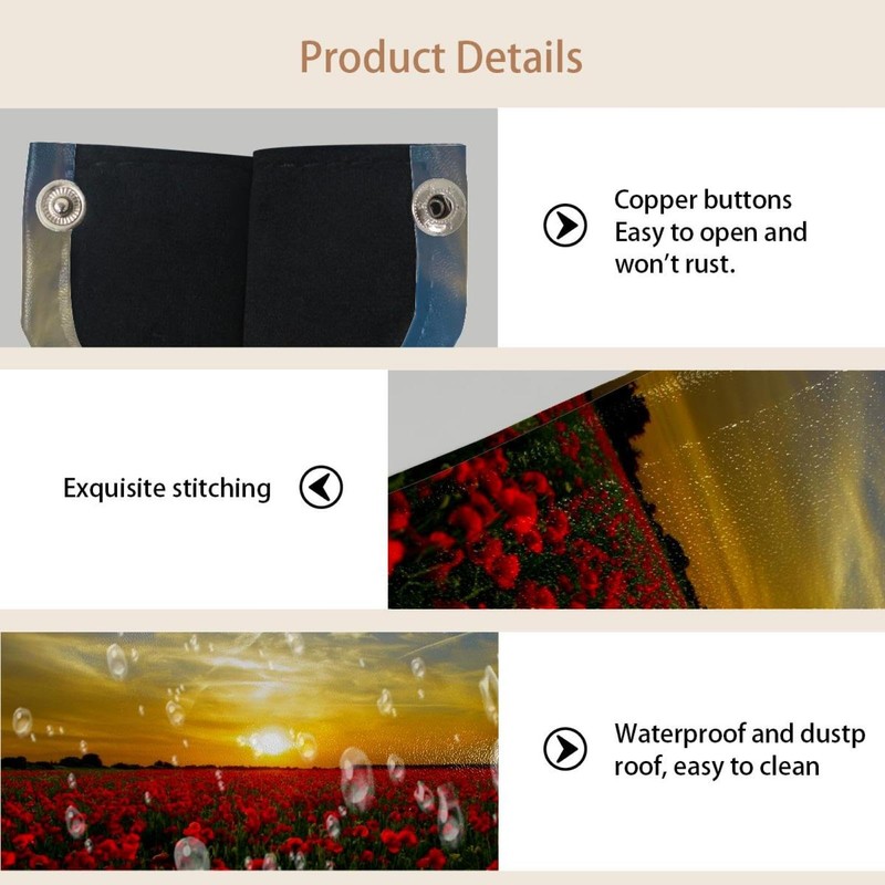2 Pack Tissue Box Cover Holder, Sunset Field Poppy Sun