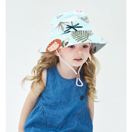 Malaxlx Baby Bucket Sun Hat Monkey Green Print Summer Outdoor Sun Protection Toddler Beach Hat for 1-2 Years Old Boys Girls