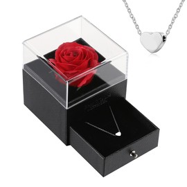 AFSTALR Ewige rose Infinity Rosen mit Rote Rosen Geschenkbox, Eternal Rose Geschenke für Damen Frau freundin verzauberte echte Rose Blume zum Valentinstag