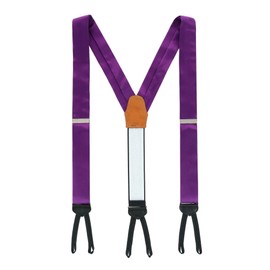 Trafalgar Men's Sutton Solid Color Silk Formal End Braces (Suspenders), Purple