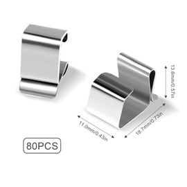 SRJQXH Gutter Hooks for Fairy Lights, Pack of 80, Metal Light Hook Clip, Manganese Steel Christmas Light Gutter Hanger for Christmas Light, Icicle Lamps, Christmas Decoration, Kitchen, Bathroom, Patio