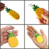 [AYOMI] Leather Yellow Pineapple Keychain Purse Bag Charm Car Cell