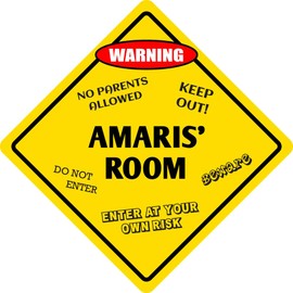Sign Decoration Wall Art - Aluminum Amaris' Room Kids Room Door 12"x12" Metal Novelty Sign