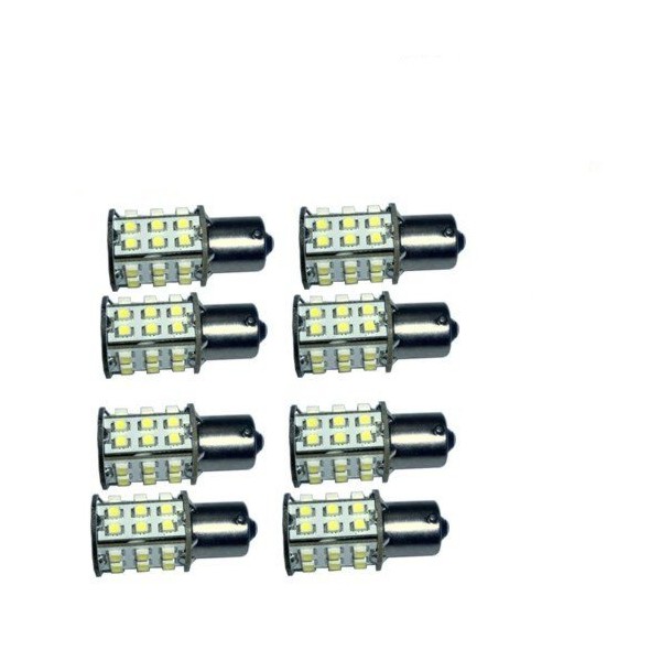 HQRP 8-Pack BA15s Bayonet Base 30 LEDs SMD LED Bulb