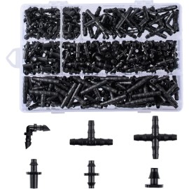 CESTAME 280 Pcs Barbed Connectors Irrigation Fittings Kit,Drip style 1