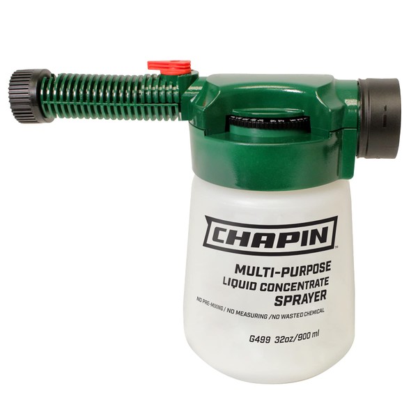 RE CHAPIN MFG WORKS G499 Adjustable Rate Dial Hose End Sprayer, 32 OZ, Green