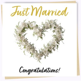 Printperfect Congratulations Wedding Card Botanical Floral Design, Square Wedding Greeting Cards, Mr & Mrs Wedding Cards Congratulations