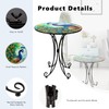 VEWOGIFT 18 Inch Outdoor Side Table, Peacock Metal Accent Table,