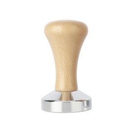 Coffee Tamper, Stainless Steel Espresso Coffee Bean Press Base Espresso Tamper 51mm Tool (Wood)