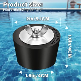 Pool chill Plug Rubber Stopper Plug 2 inch with Stainless Steel Screws, Stainless Steel Bolts, Heavy Duty Rubber