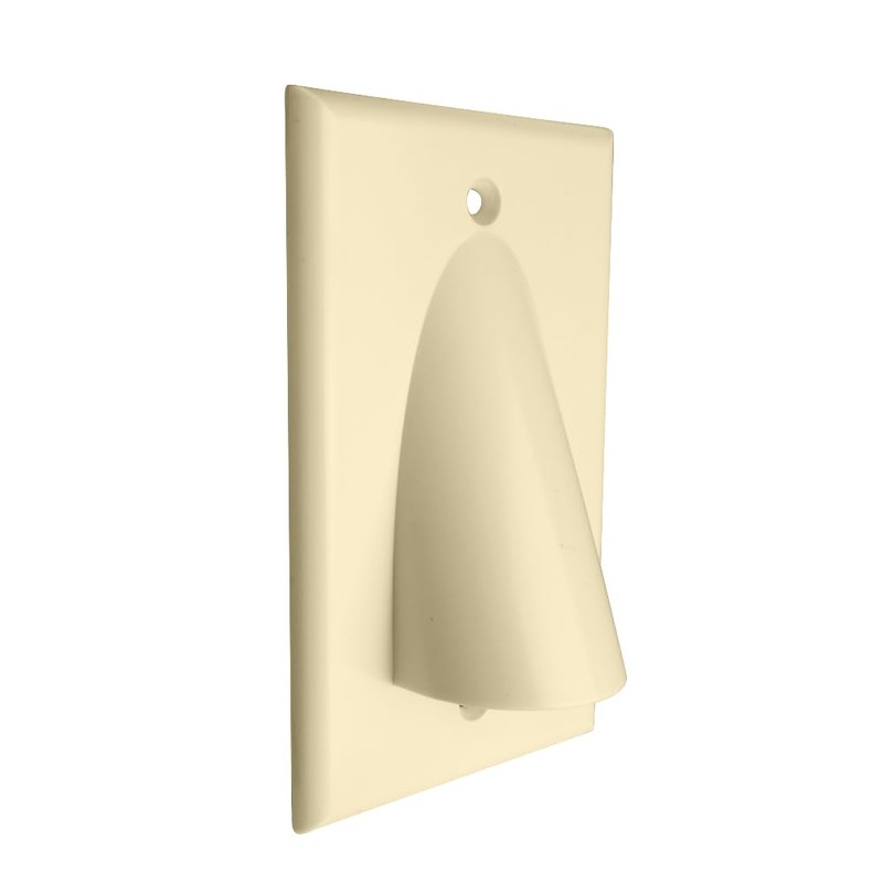 Single Gang Bundled Cable Wall Plate, Ivory