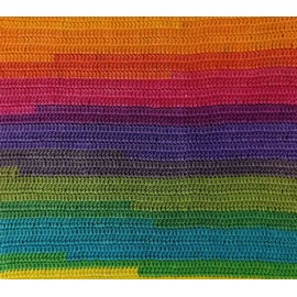 Wollbiene Summer Touch Batik, 5 x 100 g, Wool, Multicoloured with Colour Gradient, 500 g Mercerised Knitting Wool, Microfibre Acrylic (504 Rainbow)