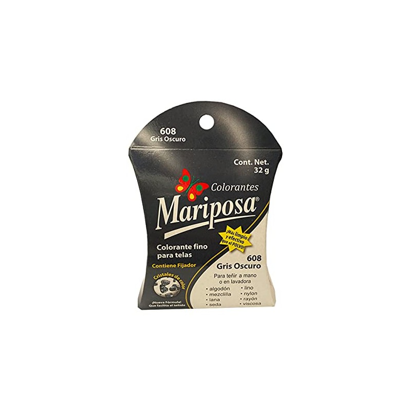 MARIPOSA Colorante Mariposa Cristales 32 grs 608 Gris Oscuro
