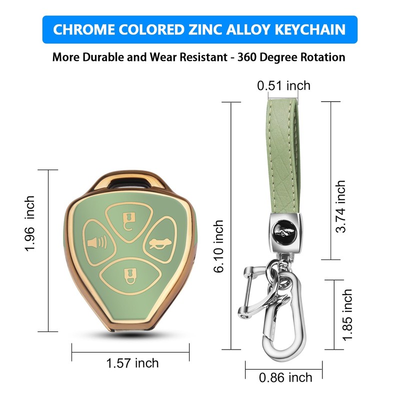 QBUC for Toyota Key Fob Cover with Keychain,Compatible with Toyota