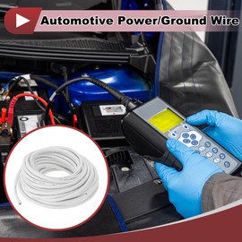 HEROFFIX Electrical Ground Wire Automotive Power Wire 66FT White TC 1 Pcs 18Gauge 4 Conductor Fully Insulated& Soft Touch Jacket Universal