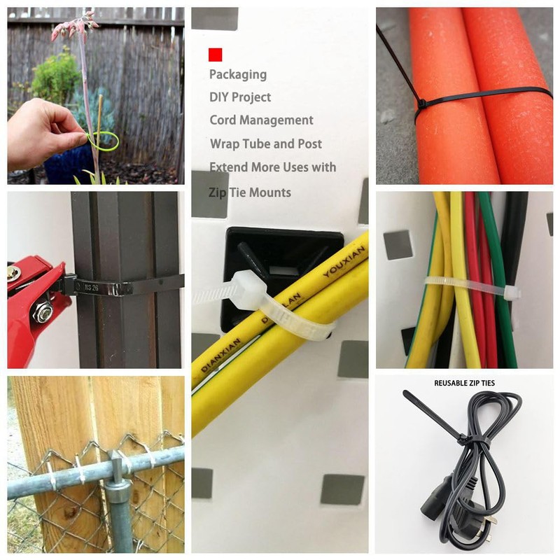 HS UV Protected Zip Ties 12 Inch (100 Pack) Self