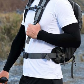 EGOFLEX Arm Sleeves for Men and Women Compression UV Sun Protection Tattoo Cover Up Baseball Basketball Football Golf Running (Black)