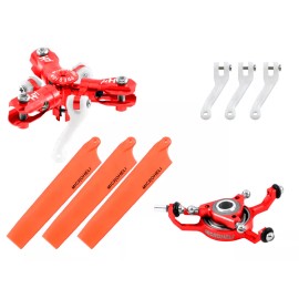 Microheli CNC Triple Orange Blades Conversion set (RED) - BLADE?MCPXBL / BL2