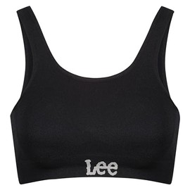 Lee Womens Seamless Crop Bra in Black |Soft, Stretchy & Comfortable Crop Top with Moisture Wicking Technology | Thick Straps and Removable Pads