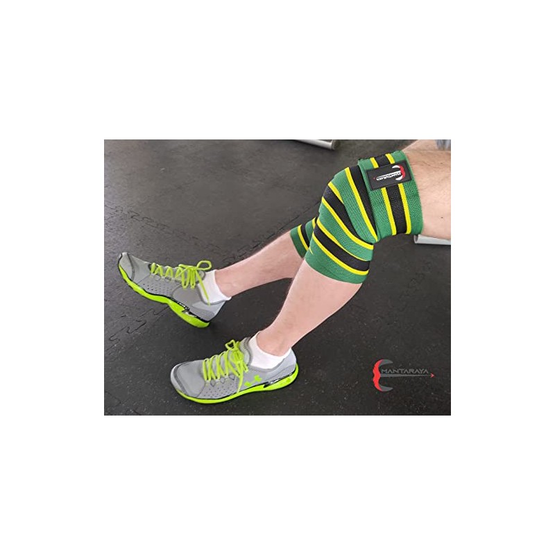 Manta Raya Knee Wraps Vendas elásticas de Compresion Gym levantamiento