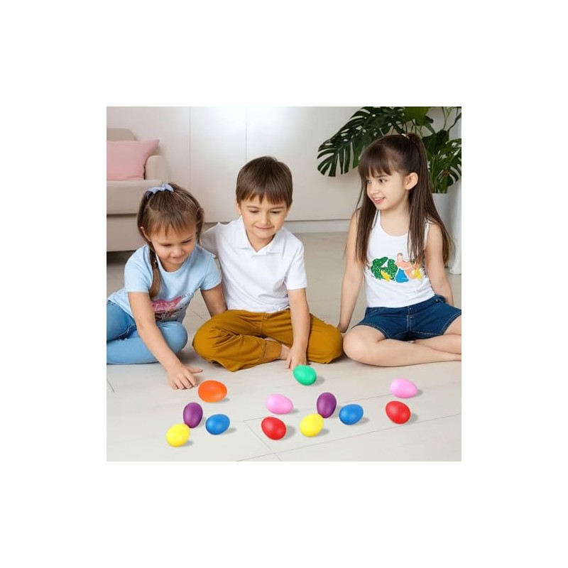 Augshy 14 PCS Egg Shakers Percussion Musical Egg Maracas Easter