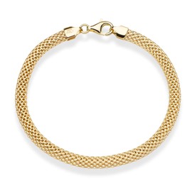 Miabella 18K Gold Over Sterling Silver Italian 5mm Mesh Link Chain Bracelet for Women, 925 Made in Italy (Length 8 Inches)