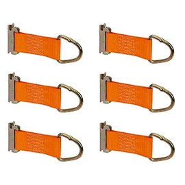 CargoSmart 2” x 6” Rope Ring Tie Down Strap, 6 Pack — Connects to X-Track and E-Track Systems — 2,000lb Break Strength, 667lb Safe Work Load