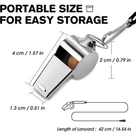 3 Pcs Whistle for Coaches, Metal Whistle Sports Whistle with Lanyard, Loud Crisp Sound Whistles for Referees, Coaches, Teachers, Training, Outdoor Sports