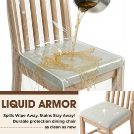 Zipcase 4 Packs Clear All Cover in Plastic Dinning Chair Covers - Heavy-Duty PVC Chair Protectors, 22" D x 19" W x 19.5" H x 40" H, Keep Your Dinning Chair Away from Water Dust Paws and Claws