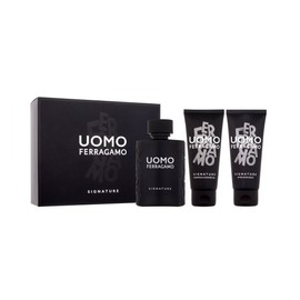 Salvatore Ferragamo Uomo Signature 3.4 oz EDP Spray+ 3.4 gel+ 3.4 lotion Set NIB