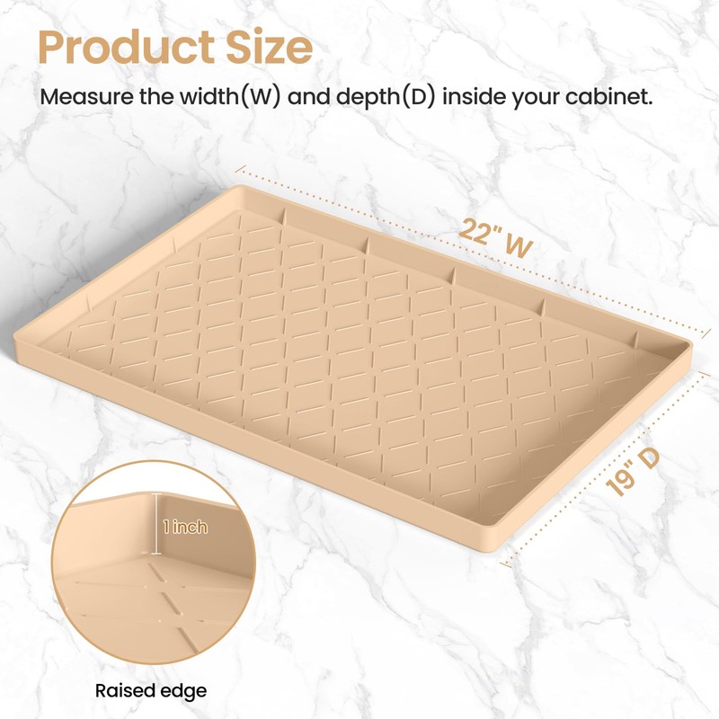 MateeyLife 22'' x 19'' Silicone Under Sink Mat for Kitchen