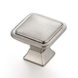 Ravinte 30 Pack Solid Single Hole Square Foot Cabinet Arch Knobs Kitchen Cabinet Knobs Brushed Nickle Cabinet Knobs Silver Drawer Pulls Kitchen Cabinet Hardware Knobs for Cabinets Cupboard Handles