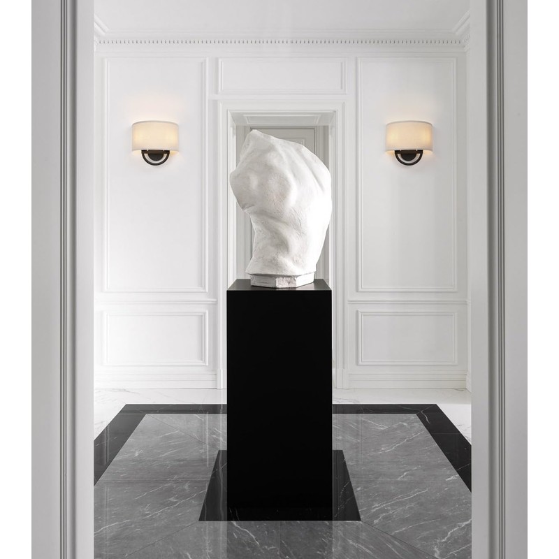 Industrial 2-Lights Wall Sconce Fixtures with Linen Fabric Shade, Double