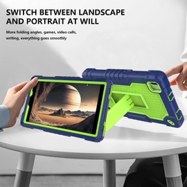 Doemoil Case for DIALN X8 Ultra Tablet 8 Inch/Maxsip Telecom X8 Ultra Case Hybrid Shockproof Case Built in Kickstand for DIALN X8 Ultra/Maxsip Telecom X8 Ultra 8 Inch Tablets (Navy Blue/Green)