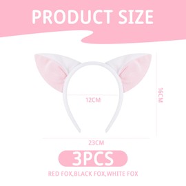 3 Pieces Of Fox Headband, Creative Animal Headband, Role-Playing Accessories, Fox Costume Accessories.