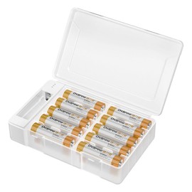 ALFOINE Battery Storage Organizer Box: 20 AA AAA Holder Case with Tester for Home/Office/School/Garage, Water Resistant and Shockproof, Battery Not Included