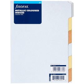 A5 Metallic 6 blank tabs index