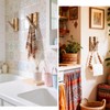 KINGSOW Wooden Foldable Coat Hooks: Magnetic for Hallway Behind Door