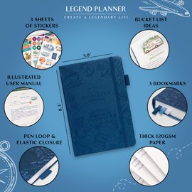 Legend Bucket List Journal – The Ultimate Notebook to Plan Adventures, Travels, Goals & Experiences – Bucketlist Book for Couples (Mystic Blue)