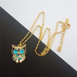 Cute Crystal Owl Necklace for Woman, Bird Lover Chic Jewelry