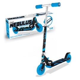 Ozbozz Nebulus Adjustable Scooter: Blue & Black - Kids Two Wheel Scooter, Foam Handle Grip, Adjustable Handle Height, Ages 5+