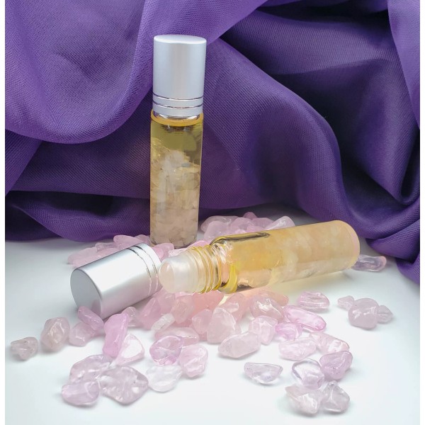 Rose Quartz Gemstone Love Roller Bottle 10 mL Bottle, Anointing