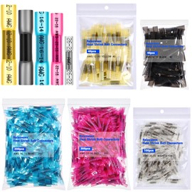 Relaxweex 680 Pcs Heat Shrink Butt Connectors Kit Marine Grade Waterproof Insulated Electrical Crimp Wire Connectors Kit Tinned Red Copper Waterproof Butt Splice Connectors for Automotive, Boat, Truck
