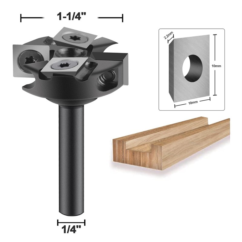 SpeTool 1/4 Inch Shank 1-1/4" Cutting Diameter Spoilboard Surfacing Router